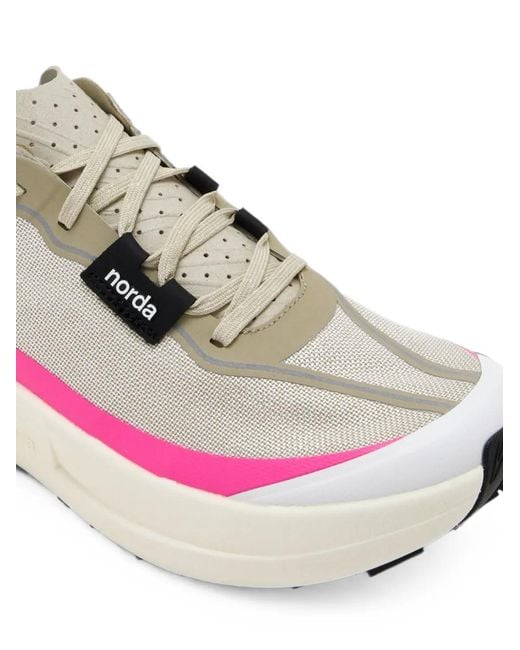 Norda Pink 005 Contrast-Trim Sneakers