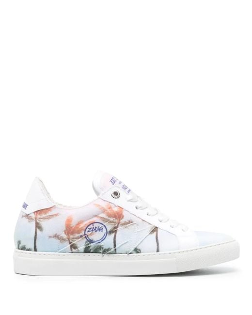 Zadig & Voltaire White Flask Low-Top Sneakers
