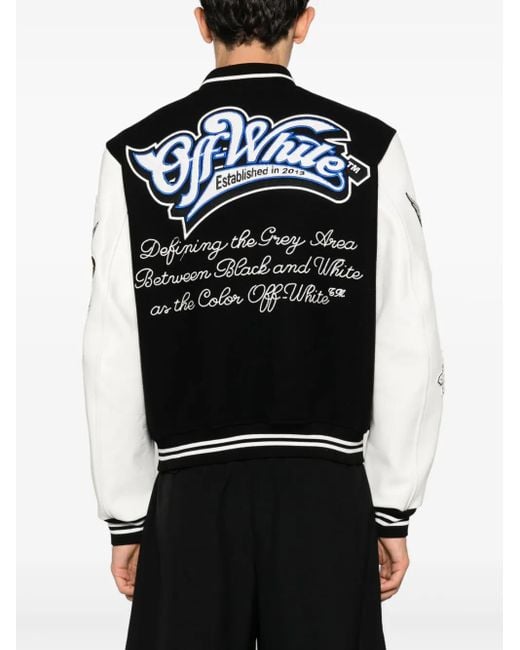 Off-White c/o Virgil Abloh Black Tm️logic Patch Varsity Jacket