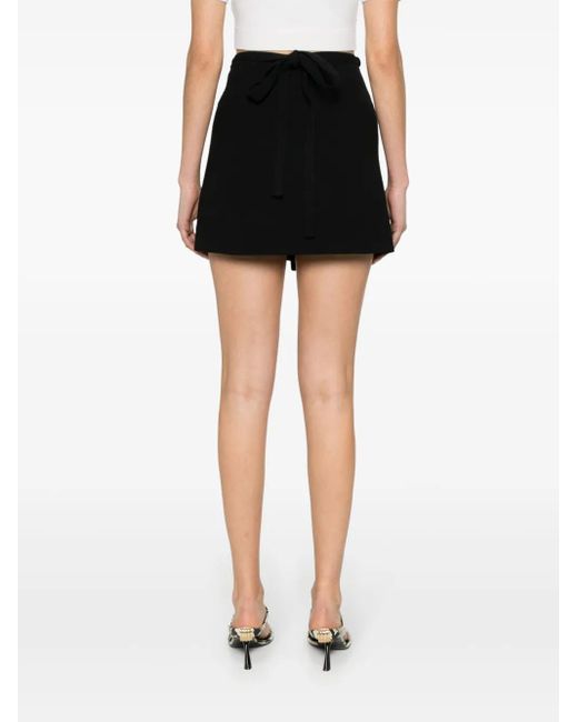 Patou Black Wraparound Mini Skirt