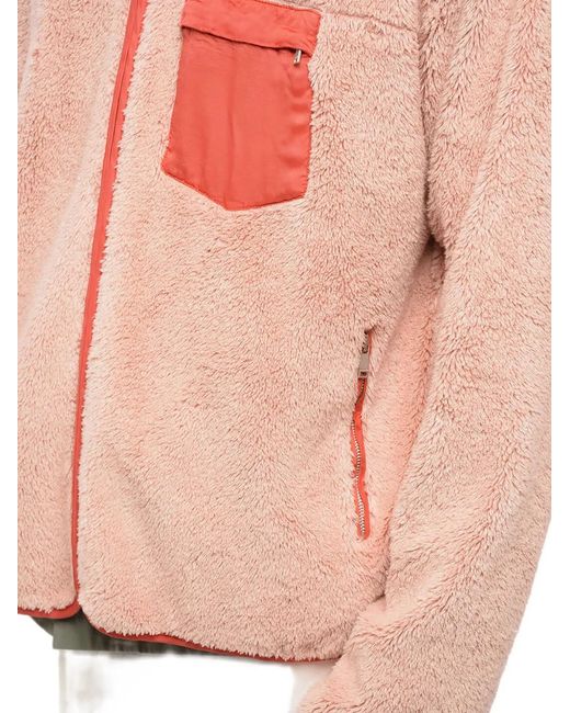 Jil Sander Pink Mock Neck Teddy Fleece Sweatshirt for men