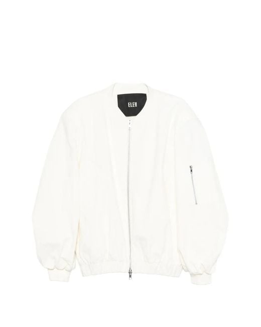 ELEH White Zip-Up Bomber Jacket