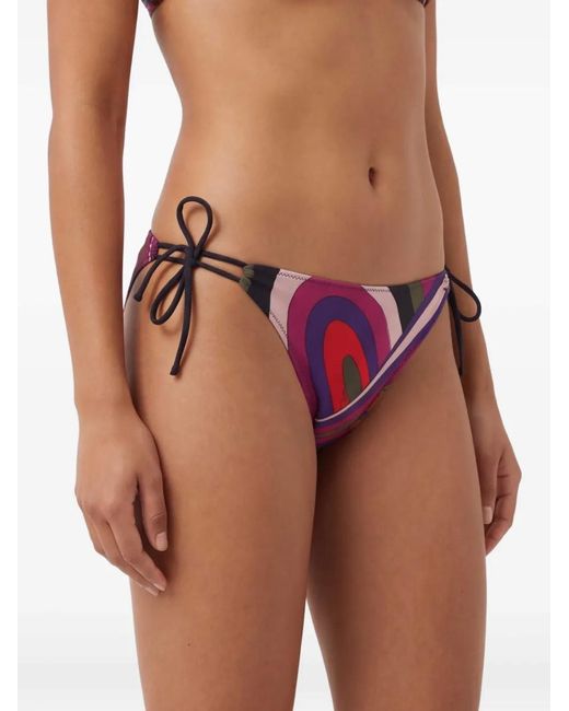Emilio Pucci Purple Iride-Print Bikini Bottom
