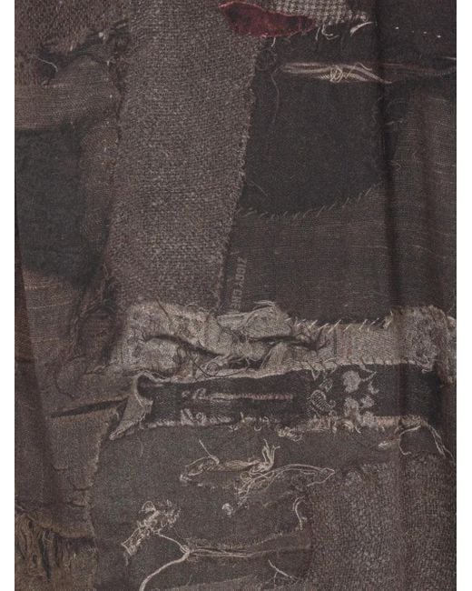 Ziggy Chen Blouse Met Patchwork En Gestrikte Hals in het Brown