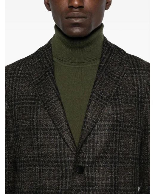Tagliatore Black Montecarlo Checked Blazer for men