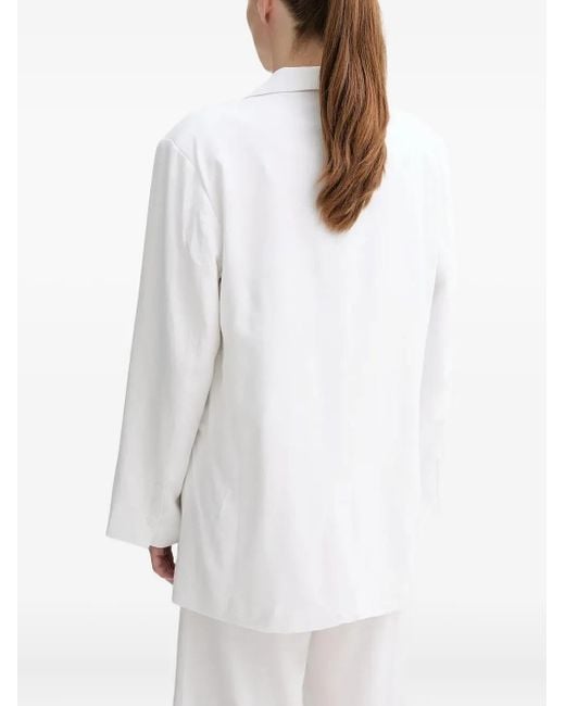 Gestuz White Double-Breasted Blazer