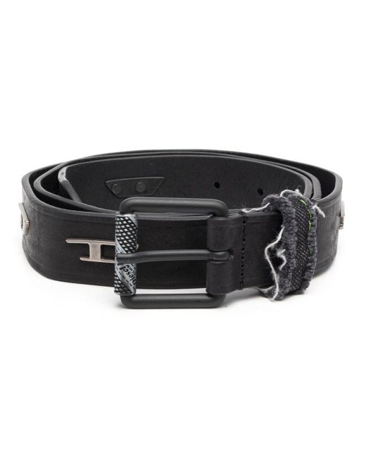 DIESEL Logostudded Leather Belt in Black for Men Lyst