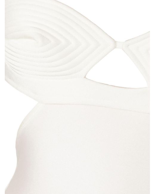 Adriana Degreas White Sweetheart-neck Cut-out Swimsuit