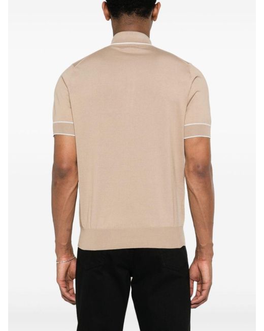 Brunello Cucinelli Natural Cotton Polo Shirt for men