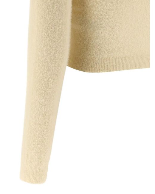Brossed Insert Coundleneck Pull Elisabetta Franchi en coloris White