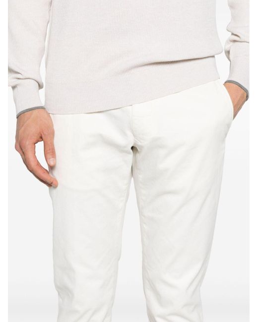 Pantalones chinos ajustados Incotex de hombre de color White