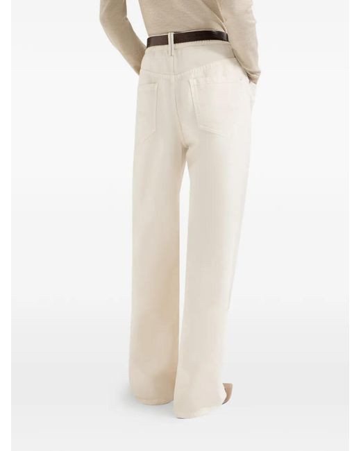 Brunello Cucinelli White Button-Fastening Trousers