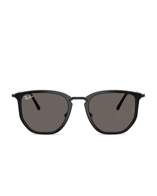 Ray-Ban Gray Geometric-Frame Sunglasses