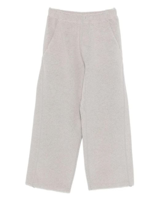 Goldwin White Fleece-Texture Track Pants for men