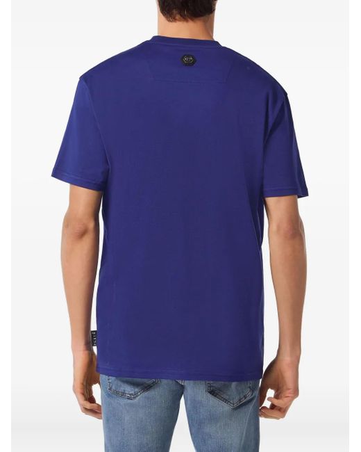Philipp Plein Hexagon T-Shirt in het Blue voor heren