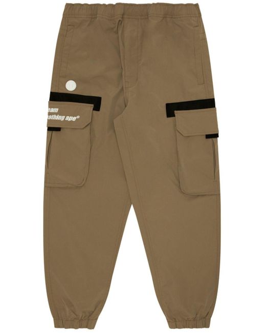 Aape By A Bathing Ape Green Logo-Print Cargo Trousers for men