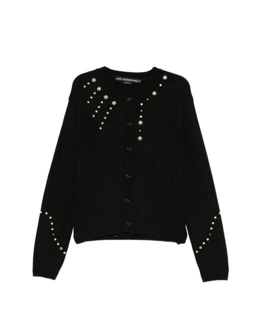 ANDERSSON BELL Black Bead-Embellished Knitted Cardigan