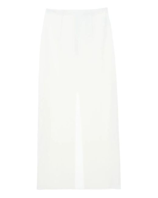 Auralee White Slit Midi Skirt