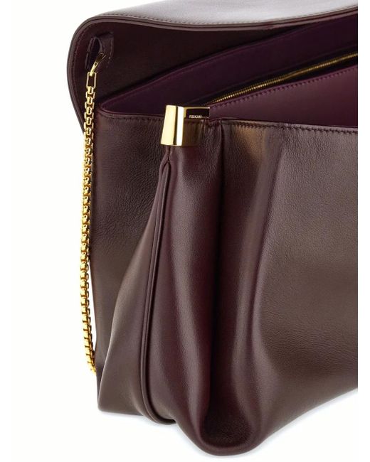 Ferragamo Purple Front Flap Crossbody Bag (M)