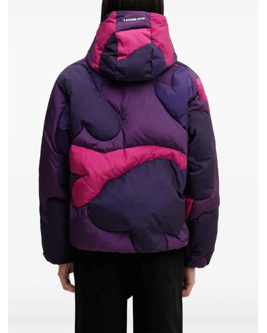 A Bathing Ape Purple Mega Color Camo Patterned Hooded Jacket for men