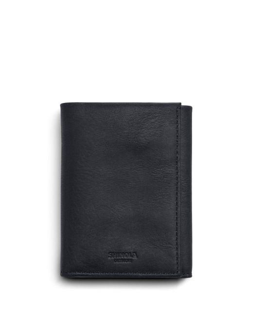 Shinola Black Tri-fold Leather Wallet for men