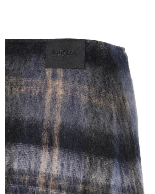 Loewe Gray Wool Blend Mini Skirt