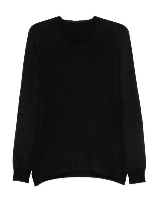 Layer Zero Black Round-Neck Hemp Sweater for men