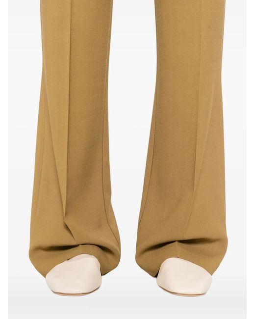 Forte_forte Natural Wool Viscose Twill Regular Waist Pants