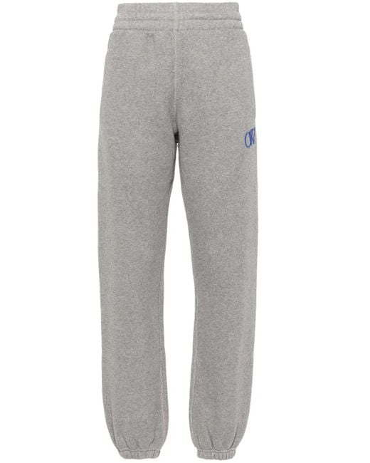 Off-White c/o Virgil Abloh Gray Off- Logo-Embroidered Track Pants