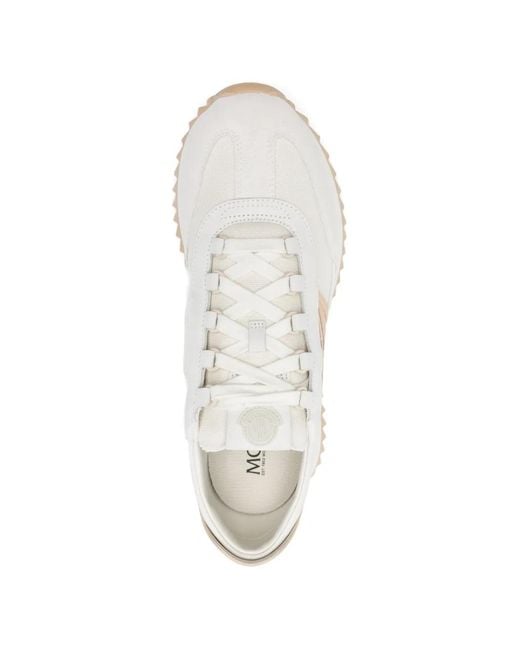 Moncler White Pacey2 Suede & Nubuck Trainers for men