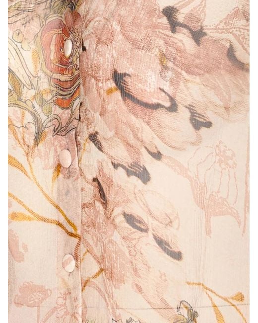 Yavi Pink Button Printed Shirt