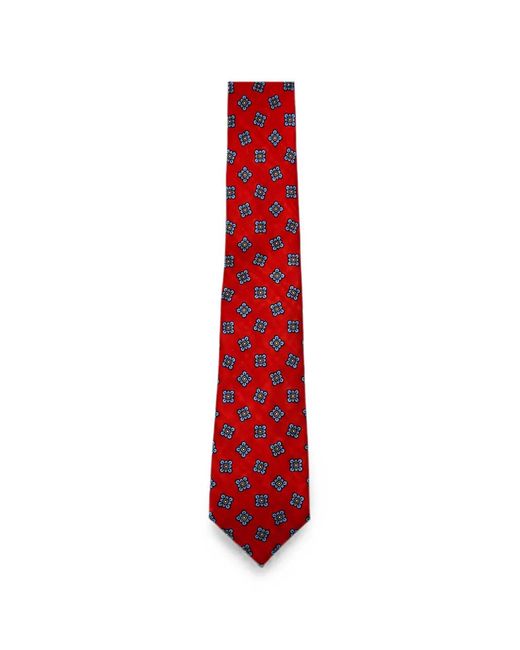 Kiton Red Cravate En Soie À Fleurs for men