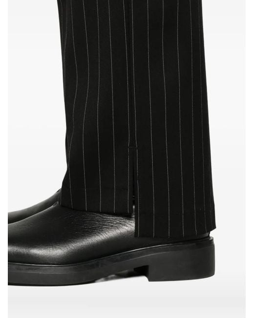 Notrainproof Black Pinstriped Tailored Trousers for men