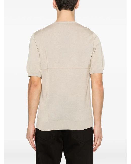 Tagliatore White Crew-Neck Short-Sleeve T-Shirt for men