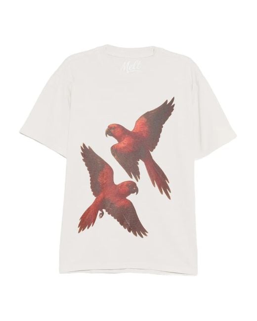 Melt White Graphic-Print T-Shirt for men