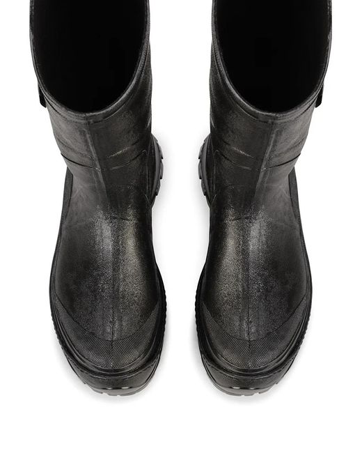 Dolce & Gabbana Black Logo-Embossed Boots for men