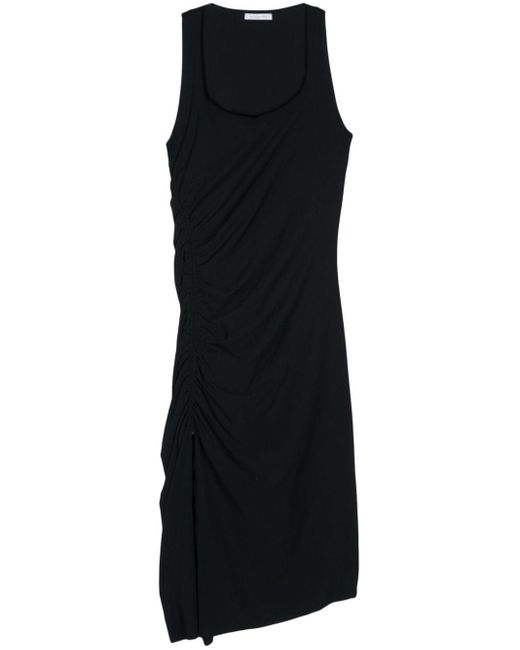Patrizia Pepe Black Ruched-detail Midi Dress