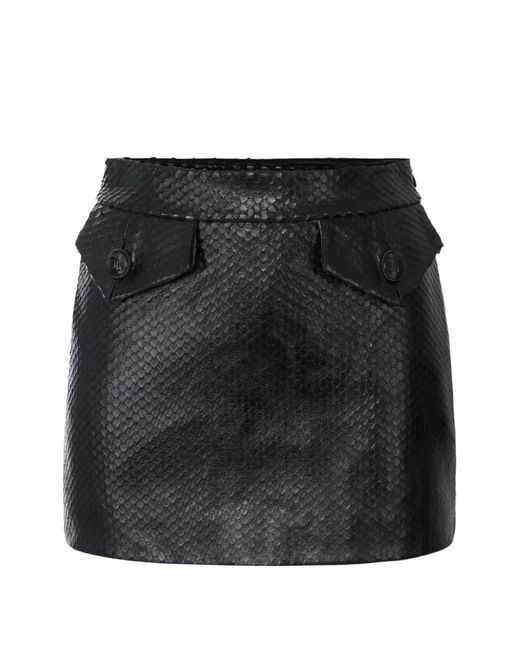 Elisabetta Franchi Black Miniskirt With Fish Scale Pattern