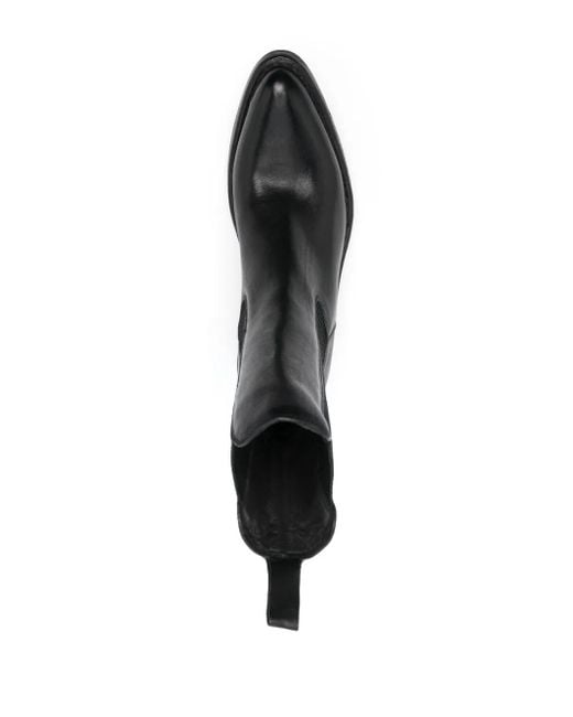 Moma Black Pointed-Toe Ankle Leather Boots