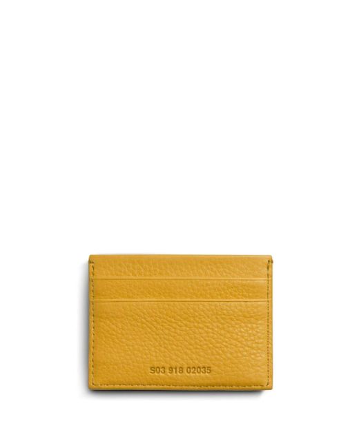 Shinola Yellow Grained Leather Wallet for men