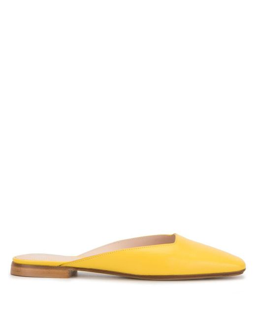 square toe flat mules