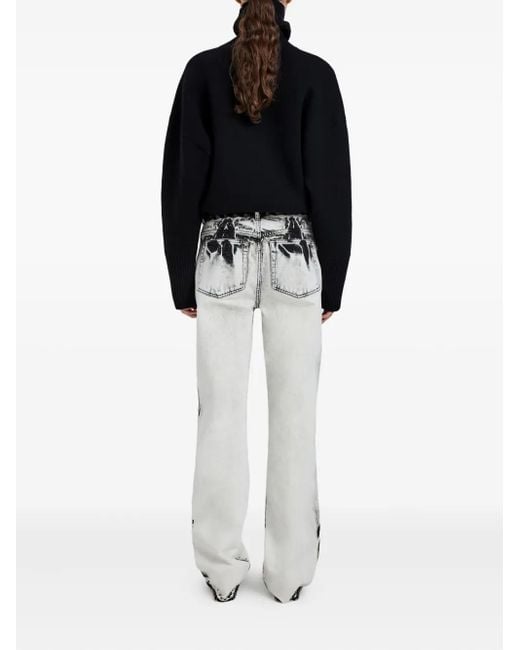 Proenza Schouler White Bleached-Effect Straight-Leg Jeans