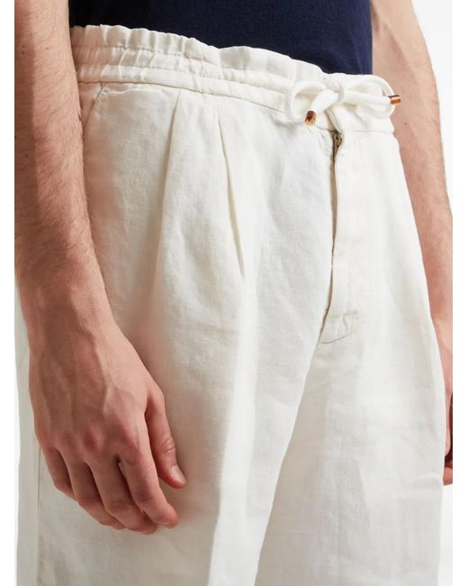 Brunello Cucinelli White Bermuda Shorts With Drawstring for men
