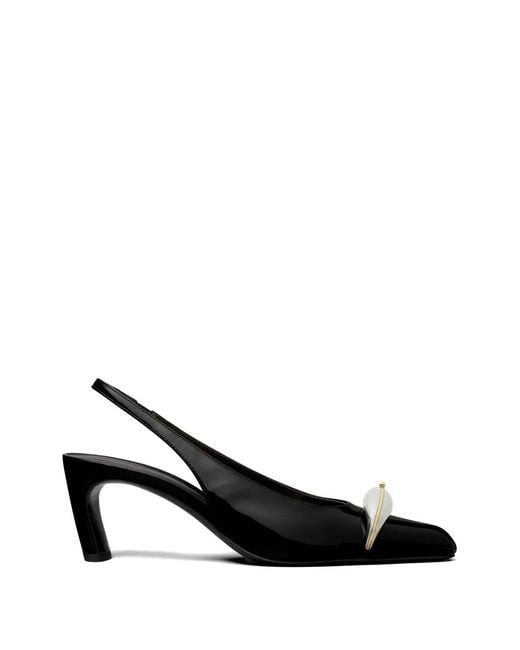 Tory Burch Black Pierced Slingback Heel