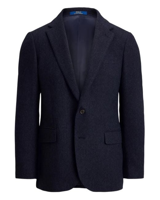 Polo Ralph Lauren Blue Herringbone Single-Breasted Blazer for men