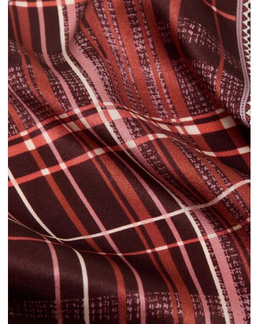 Acne Brown Stud-Embellished Checked Scarf