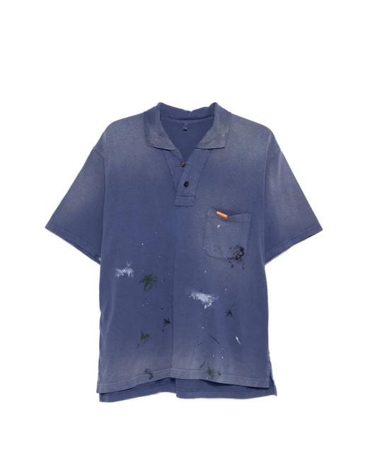 KHOKI Blue Buttoned Pocket Polo Shirt for men