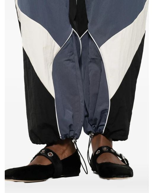 Patrizia Pepe Blue Colourblock Zip-Up Track Pants