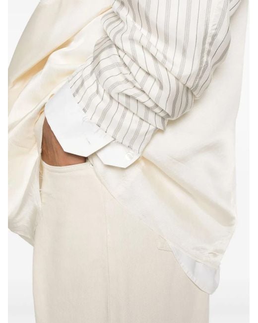Maison Margiela White Shirt Jacket With Inserts