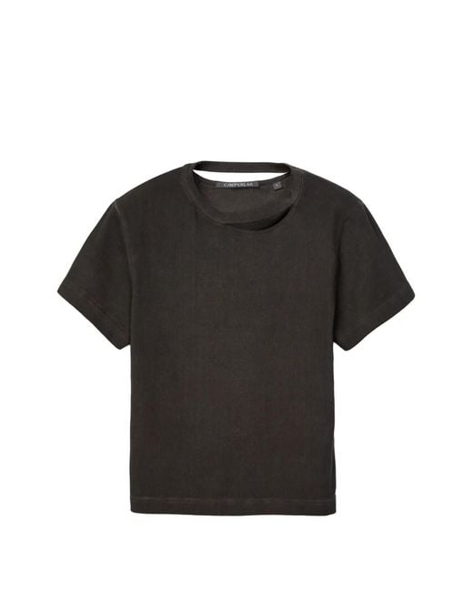 CAMPERLAB Black Cut-Out T-Shirt